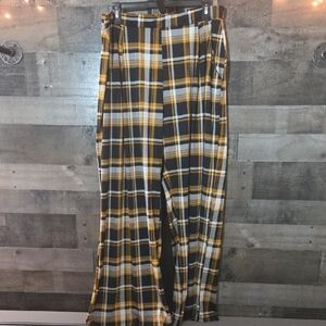 Piphany Black and Yellow Plaid Pants Sz Lg